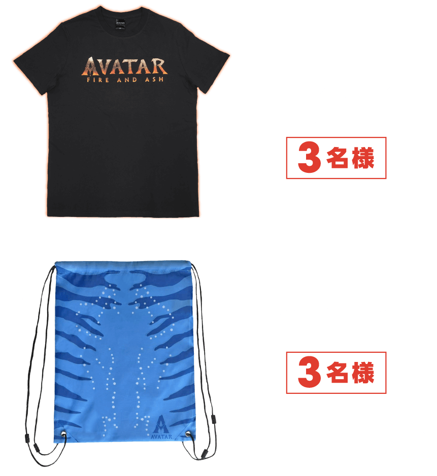 Tシャツ(Mサイズ)3名様ナップサック3名様※画像はイメージです。