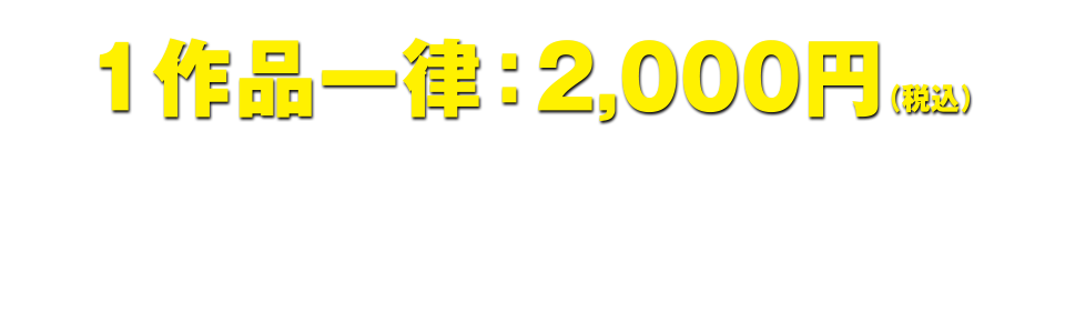 1作品一律：2,000円（税込）