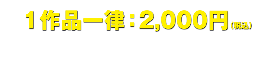 1作品一律：2,000円（税込）