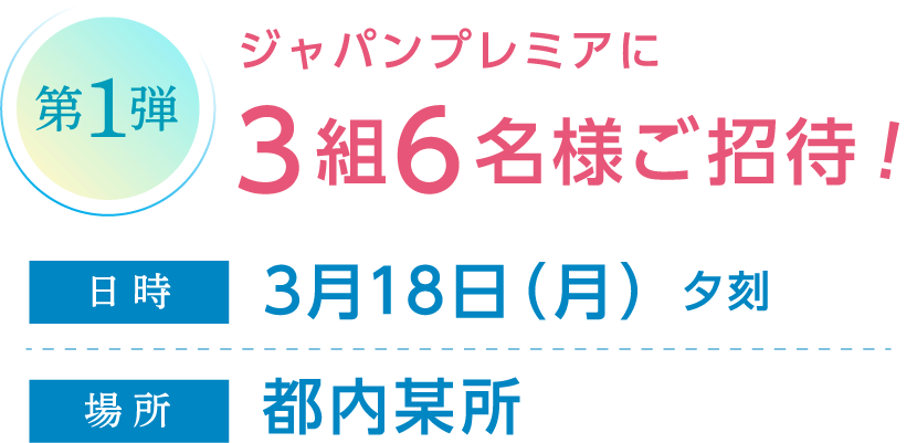 第一弾【SMT Members限定】ジャパンプレミアに3組6名様ご招待！