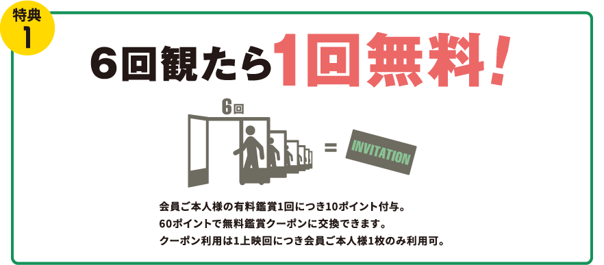 ６回観たら１回無料！