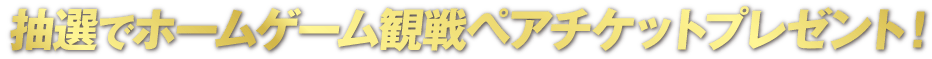 抽選でホームゲーム観戦ペアチケットプレゼント！