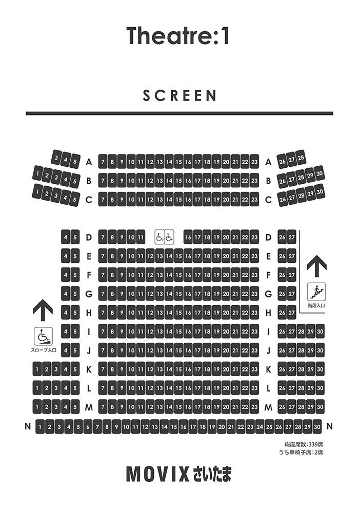 Movix ムービックス さいたま シアター1 座席表のおすすめの見やすい席 トーキョー映画館番長